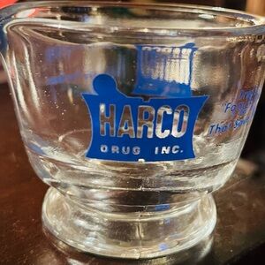 Harco Drug Company Vintage Apothecary mortar/pestle/pill glass